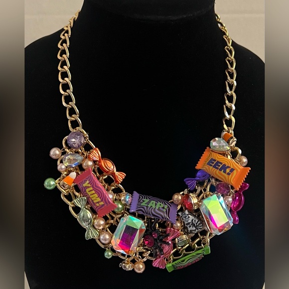 Betsey Johnson Jewelry - Betsey Johnson Gold Necklace with Multicolor Candy Charms